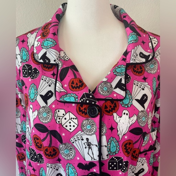 SaddleandSage Pink Halloween Bamboo PJ Set - Picture 4 of 9